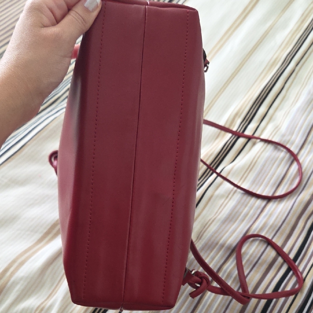 Tiffany &  Fred Paris Chic Red Leather Backpack - Picture 3 of 15